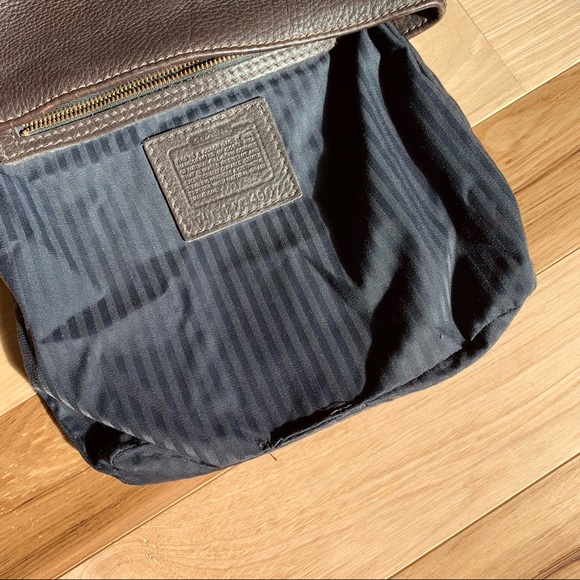 Vintage COACH Purse Long Crossbody Straps Dark Brown - Picture 11 of 13